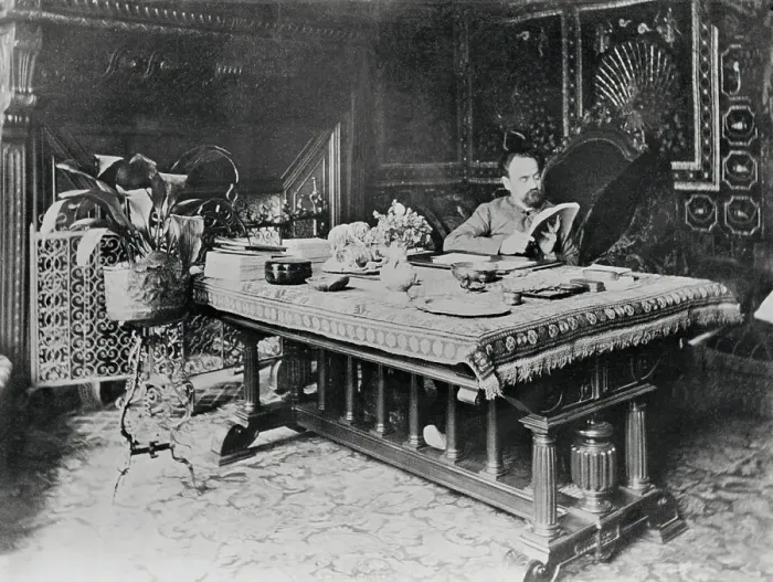 Framed Print : Emile Zola Reading in His Studio Framed Print : Emile Zola Reading in His Studio
