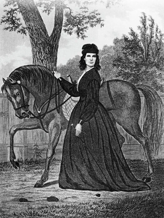 Framed Print : Emma Edmonds Civil War Spy With Horse Framed Print : Emma Edmonds Civil War Spy With Horse