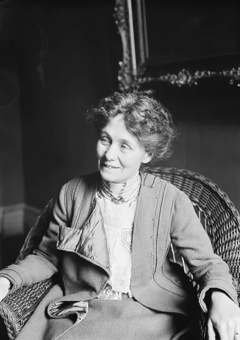 Framed Print : Emmeline Pankhurst Seated & Smiling Framed Print : Emmeline Pankhurst Seated & Smiling