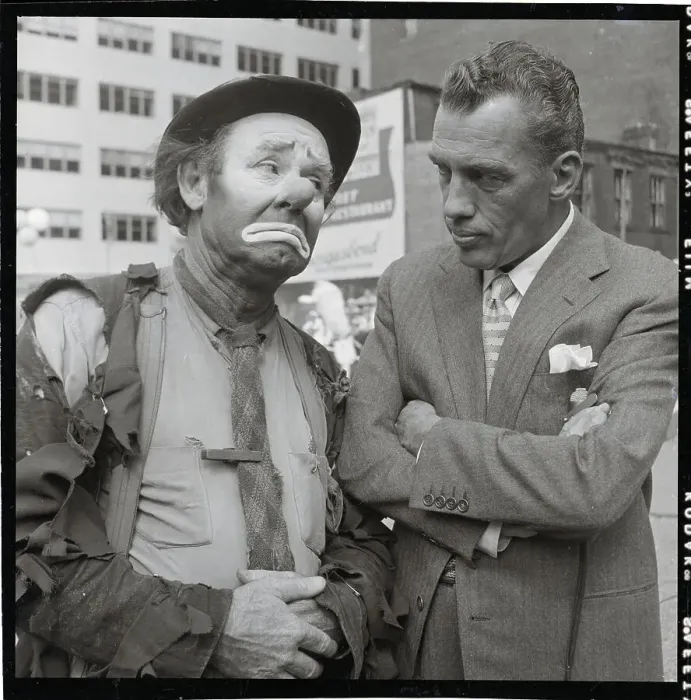 Framed Print : Emmett Kelly And Ed Sullivan Posing Framed Print : Emmett Kelly And Ed Sullivan Posing
