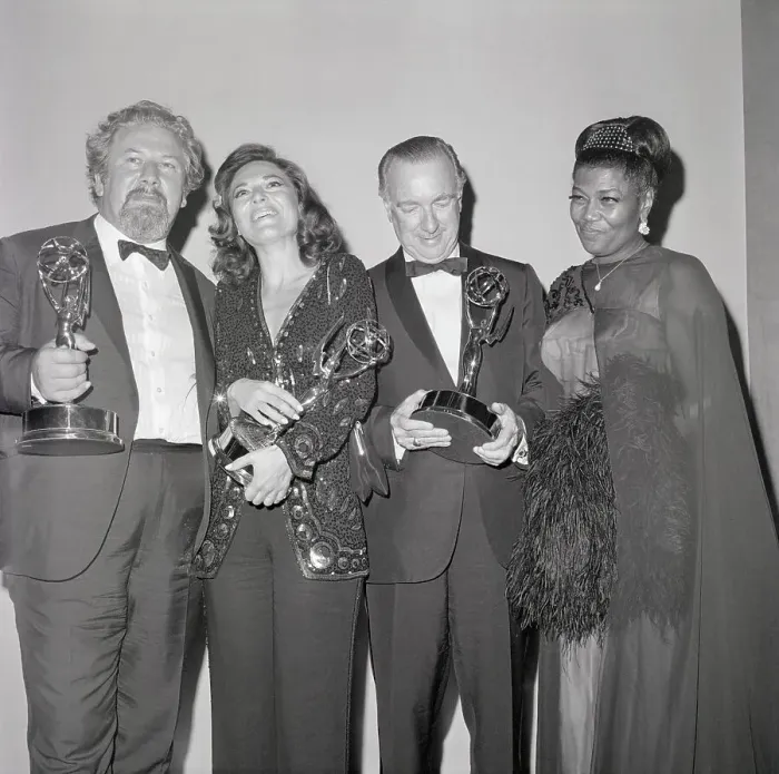 Framed Print : Emmy Award Winners Holding Awards Framed Print : Emmy Award Winners Holding Awards