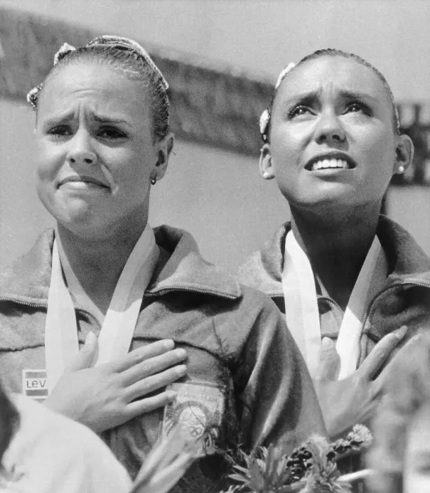 Framed Print : Emotional Olympic Gold Medal Winners Framed Print : Emotional Olympic Gold Medal Winners