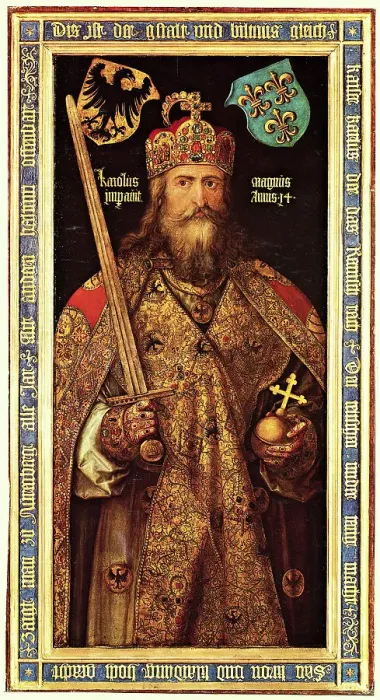Framed Print : Emperor Charlemagne Holding Sword Framed Print : Emperor Charlemagne Holding Sword