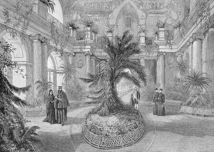 Framed Print : Emperor Frederick Accompanied by the Empress in the Orangery of Charlottenburg, Germany, historical, digitally restored reproduction of a 19th century original