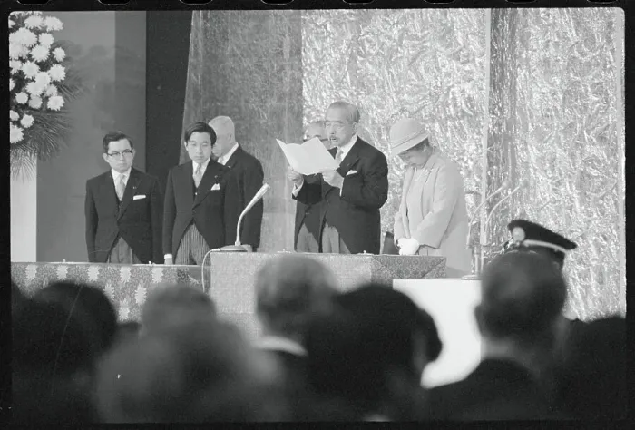 Framed Print : Emperor Hirohito Giving Speech Framed Print : Emperor Hirohito Giving Speech