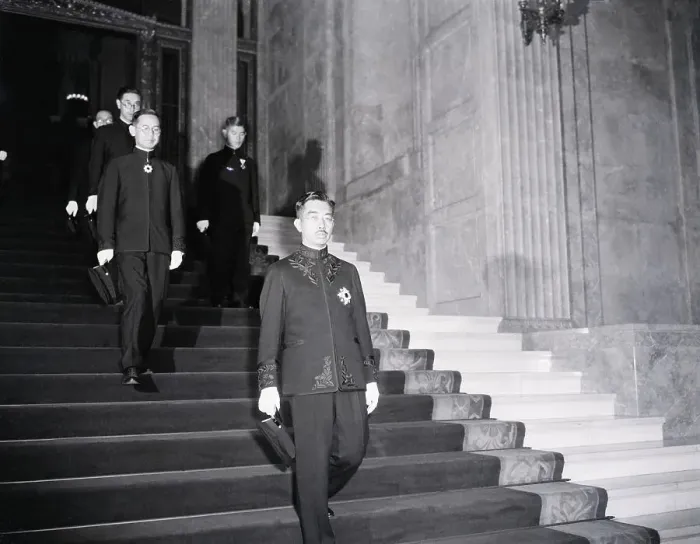 Framed Print : Emperor Hirohito Leaving Building