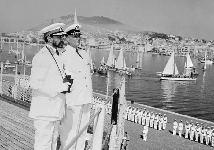 Framed Print : Emperor Selassie with Josip Broz Tito Framed Print : Emperor Selassie with Josip Broz Tito