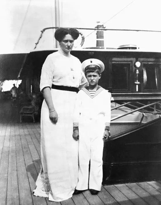 Framed Print : Empress Alexandra with Son Alexis