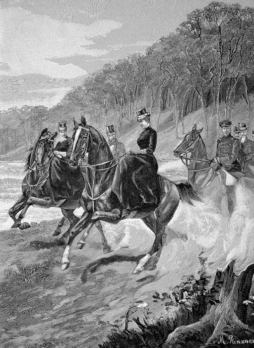 Framed Print : Empress Augusta Victoria on a Promenade Ride in Grunewald in Berlin, Germany, Historic, digital reproduction of an original 19th-century painting Framed Print : Empress Augusta Victoria on a Promenade Ride in Grunewald in Berlin, Germany, Historic, digital reproduction of an original 19th-century painting