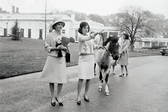 Framed Print : Empress Farah with Mrs Kennedy and Pony Framed Print : Empress Farah with Mrs Kennedy and Pony