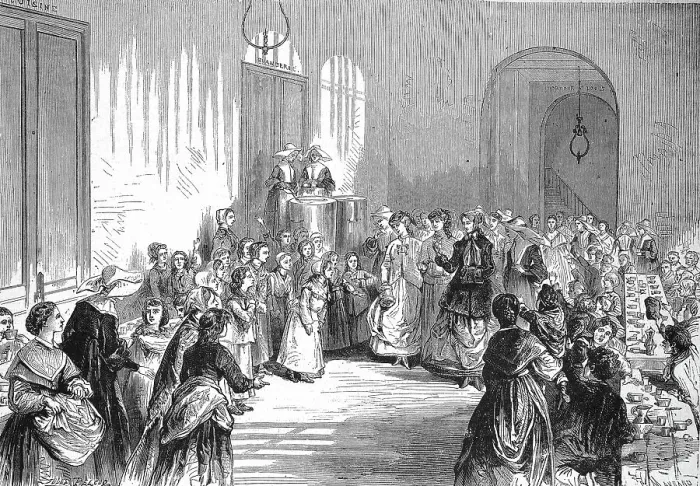 Framed Print : The Empress Feeding the Children at the House of Eugene-Napoleon, Orphanage, 1869, Paris, France, Historic, digitally restored reproduction of an original 19th century print, exact original date unknown Framed Print : The Empress Feeding the Children at the House of Eugene-Napoleon, Orphanage, 1869, Paris, France, Historic, digitally restored reproduction of an original 19th century print, exact original date unknown