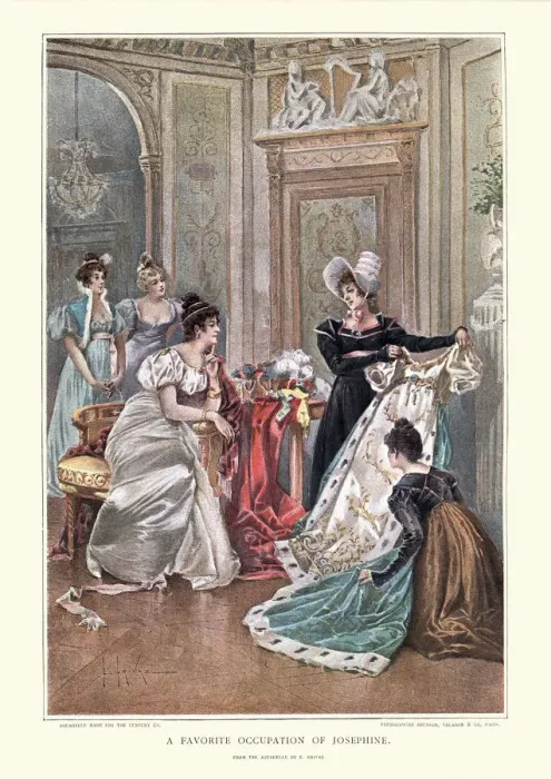 Framed Print : Empress Josephine choosing new clothes Framed Print : Empress Josephine choosing new clothes