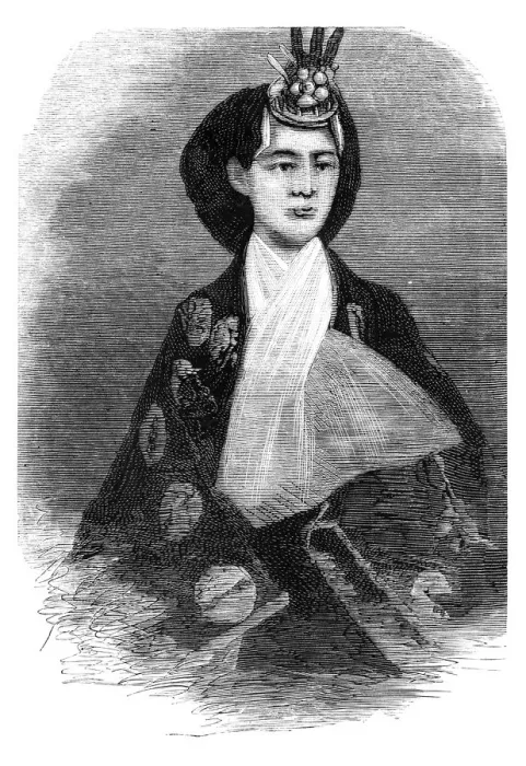 Framed Print : Empress Masako Ichijo woman of Mutsuhito in Japan 1875 Framed Print : Empress Masako Ichijo woman of Mutsuhito in Japan 1875
