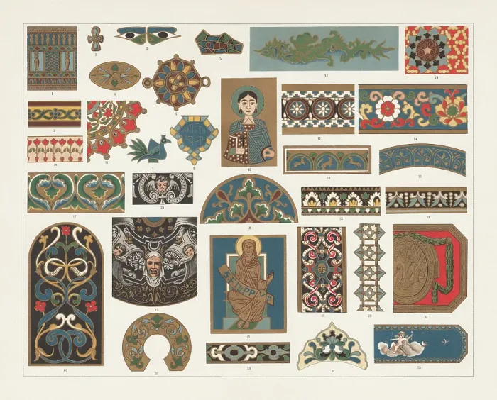 Framed Print : Enamel painting, lithograph, published in 1897 Framed Print : Enamel painting, lithograph, published in 1897