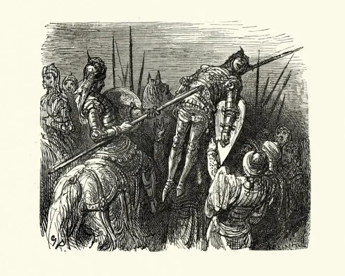 Framed Print : Enemy knight skewered on a lance. Orlando Furioso Framed Print : Enemy knight skewered on a lance. Orlando Furioso