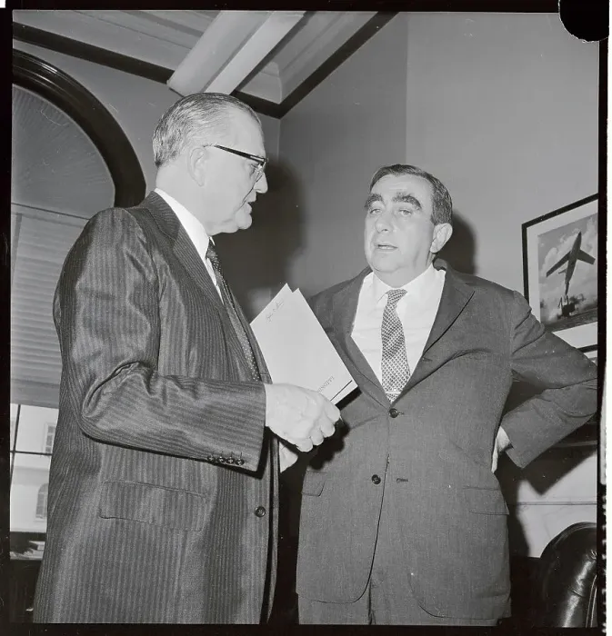 Framed Print : Energy Specialists Edward Teller and John Stennis Having a Conversation Framed Print : Energy Specialists Edward Teller and John Stennis Having a Conversation