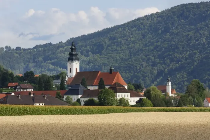 Framed Print : Engelszell Abbey, Engelhartszell an der Donau, Innviertel region, Upper Austria, Austria, Europe, PublicGround Framed Print : Engelszell Abbey, Engelhartszell an der Donau, Innviertel region, Upper Austria, Austria, Europe, PublicGround