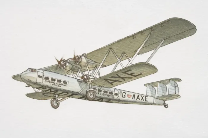 Framed Print : Four engine biplane in flight Framed Print : Four engine biplane in flight