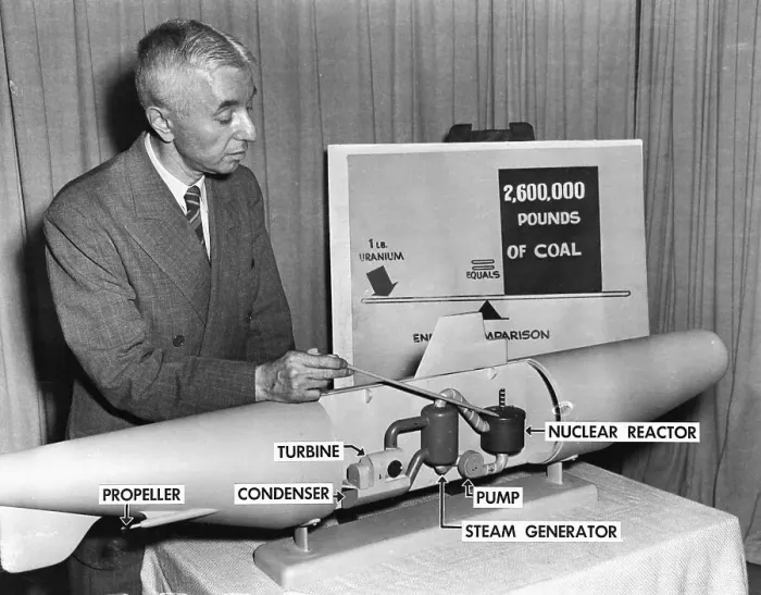 Framed Print : Engineer Hyman Rickover with Model of Nuclear Submarine Framed Print : Engineer Hyman Rickover with Model of Nuclear Submarine