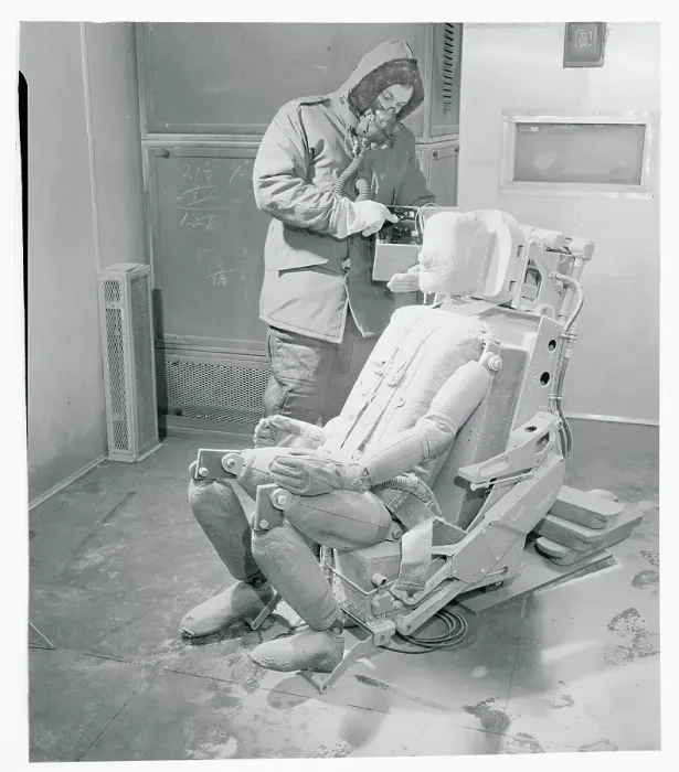 Framed Print : Engineer Testing a Pilot's Ejection Seat Framed Print : Engineer Testing a Pilot's Ejection Seat