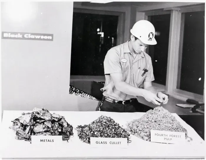 Framed Print : Engineer W / Piles Of Reclaimed Waste Framed Print : Engineer W / Piles Of Reclaimed Waste