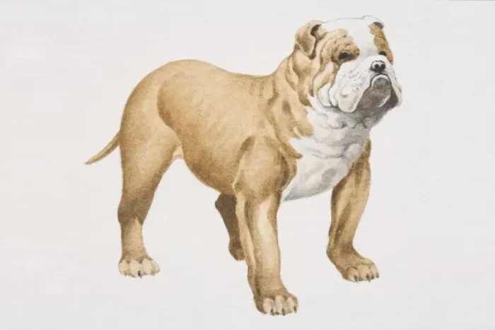 Framed Print : English Bulldog (canis familiaris), side view Framed Print : English Bulldog (canis familiaris), side view