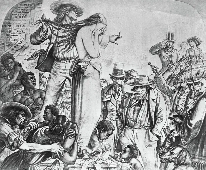Framed Print : English Cartoon On US Slave Conditons