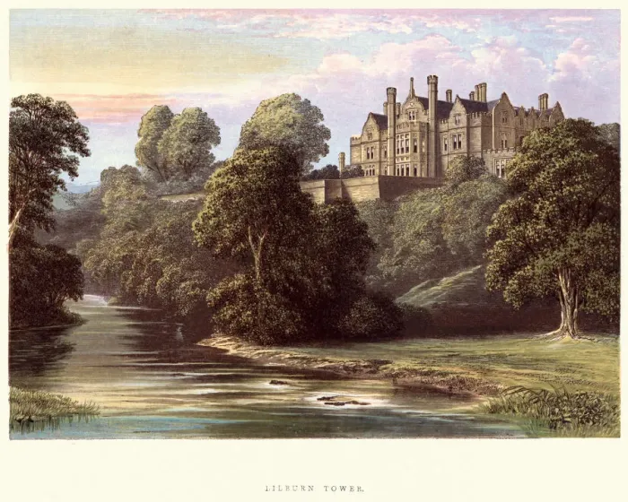 Framed Print : English Country Mansions - Lilburn Tower, Northumberland, 19th Century Framed Print : English Country Mansions - Lilburn Tower, Northumberland, 19th Century