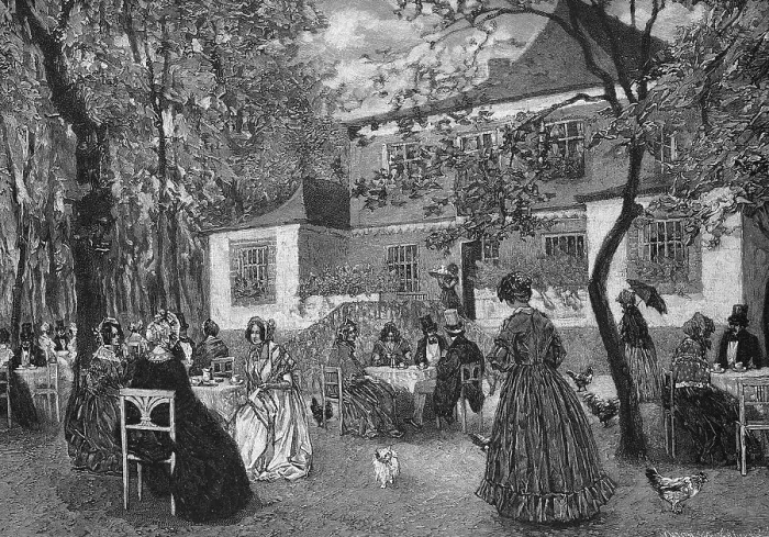 Framed Print : In the English Garden in Munich, Bavaria, Germany, in 1840, Historic, digital reproduction of an original 19th century painting, original date unknown Framed Print : In the English Garden in Munich, Bavaria, Germany, in 1840, Historic, digital reproduction of an original 19th century painting, original date unknown