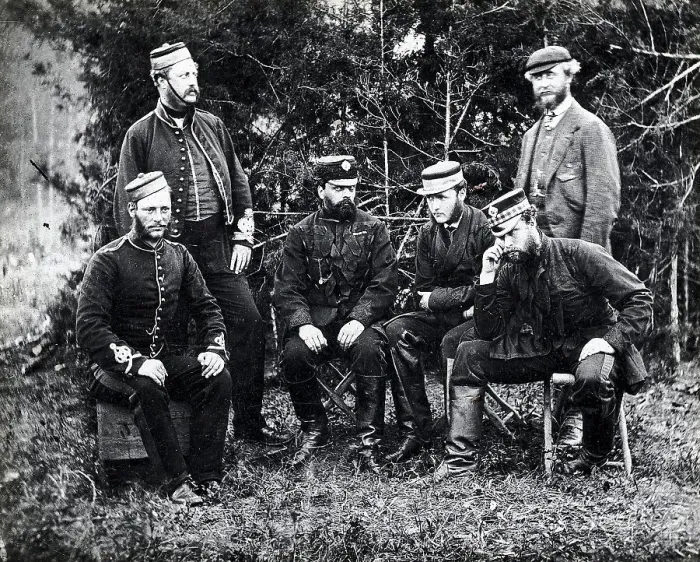 Framed Print : Six English Officers in Uniform Framed Print : Six English Officers in Uniform
