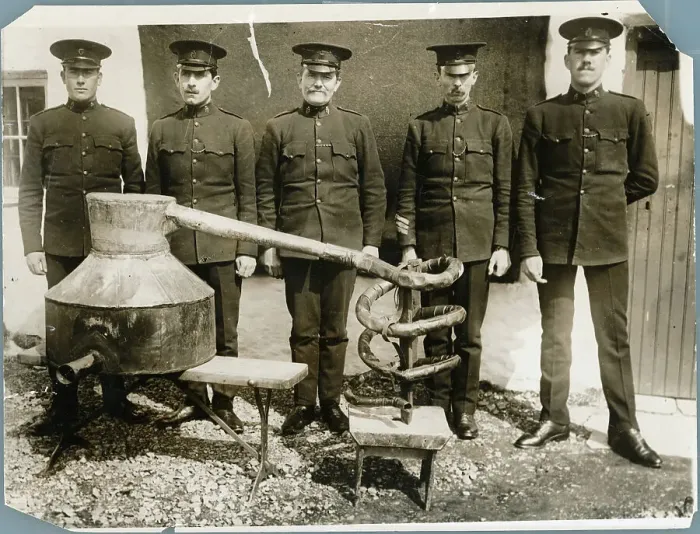 Framed Print : English Police Posing with Illicit Still Framed Print : English Police Posing with Illicit Still
