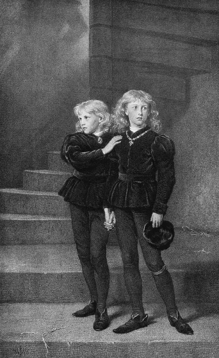 Framed Print : English Princes Looking Frightened Framed Print : English Princes Looking Frightened
