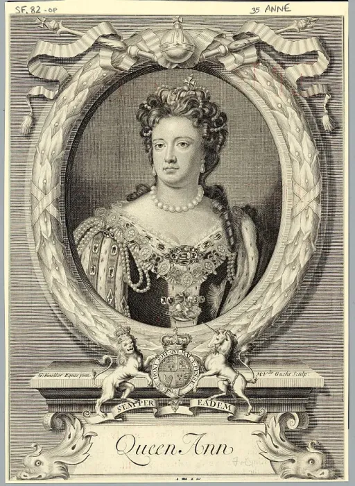 Framed Print : Engraved Bust-Length Portrait of Queen Anne Framed Print : Engraved Bust-Length Portrait of Queen Anne