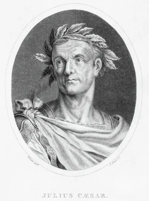 Framed Print : Engraved Oval Portrait Of Julius Caesar Framed Print : Engraved Oval Portrait Of Julius Caesar