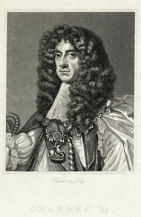 Framed Print : Engraved Portrait Of Charles II, King of England Framed Print : Engraved Portrait Of Charles II, King of England