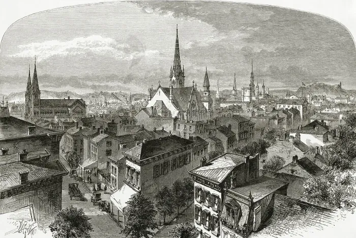 Framed Print : Engraved Scene of Cincinnati Framed Print : Engraved Scene of Cincinnati
