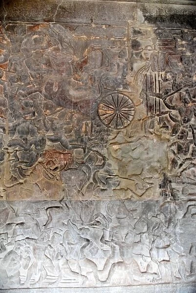 Engraved symbol Angkor Wat temple Cambodia