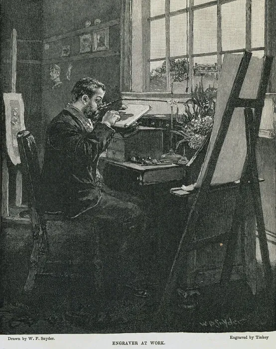Framed Print : Engraver at Work Framed Print : Engraver at Work