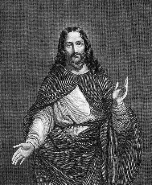 Jesus. Engraving from 1868 of Jesus