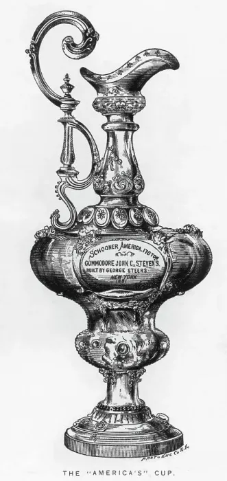 Framed Print : Engraving of The America's Cup Framed Print : Engraving of The America's Cup
