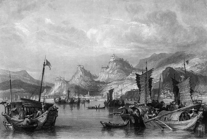 Framed Print : Engraving After Amoy, from the Outer Anchorage by Thomas Allom Framed Print : Engraving After Amoy, from the Outer Anchorage by Thomas Allom