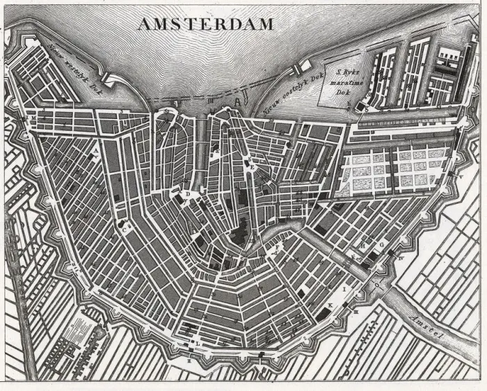 Framed Print : Engraving: Amsterdam