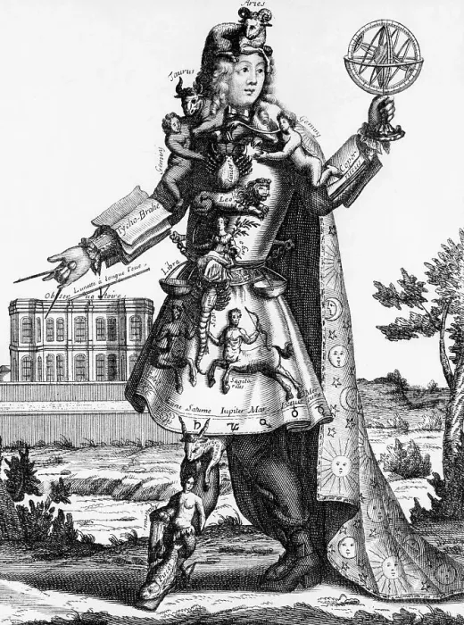 Framed Print : Engraving Of Astrologer W / Symbols Framed Print : Engraving Of Astrologer W / Symbols