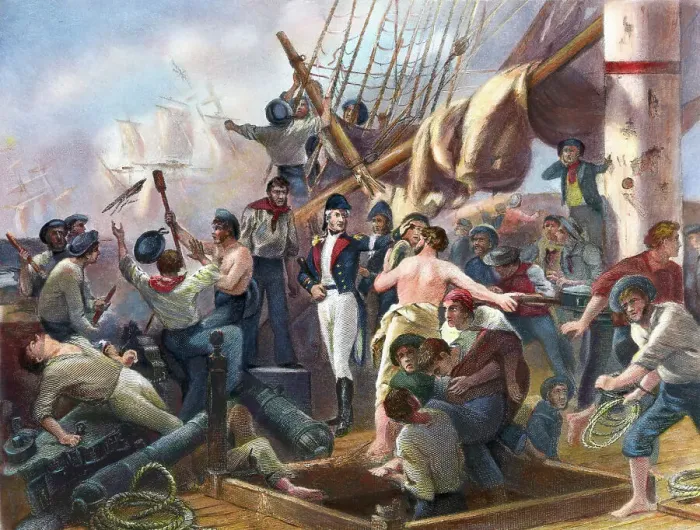 Framed Print : Engraving Of Battle Of Lake Champlain Framed Print : Engraving Of Battle Of Lake Champlain
