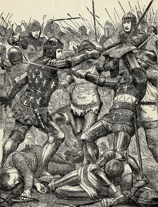 Framed Print : Engraving of the Battle of Poitiers Framed Print : Engraving of the Battle of Poitiers