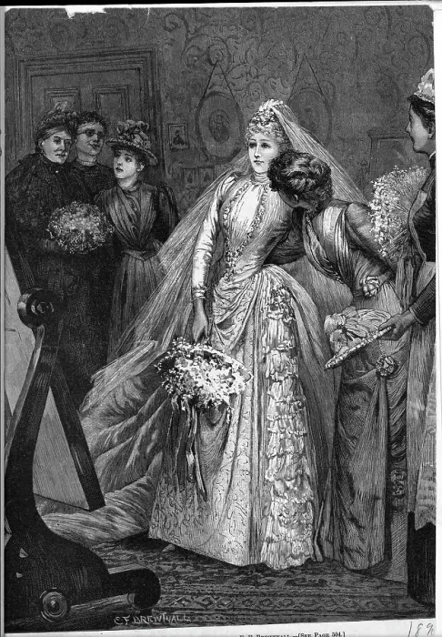 Framed Print : Engraving Of Bride In Wedding Gown Framed Print : Engraving Of Bride In Wedding Gown
