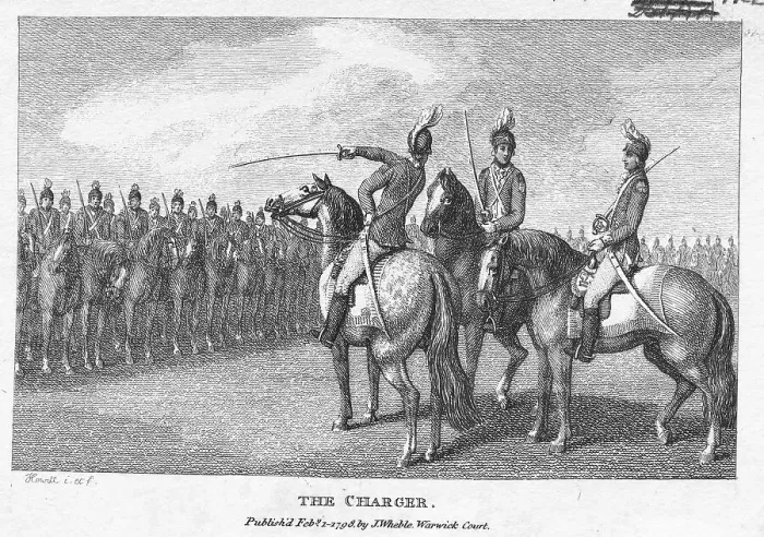 Framed Print : Engraving / British Soldiers On Horses