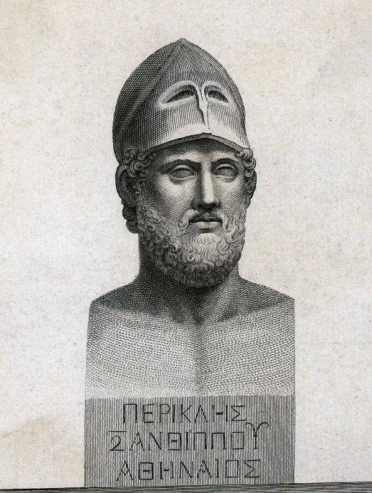 Framed Print : Engraving of a Bust of Pericles