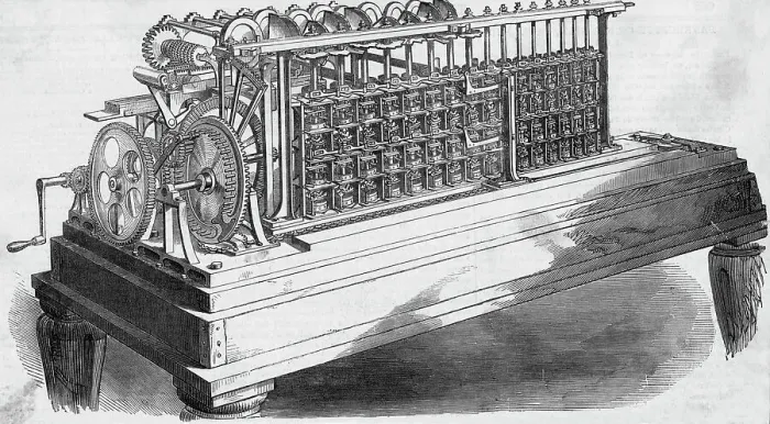 Framed Print : Engraving of Calculating Machine with Crank Framed Print : Engraving of Calculating Machine with Crank