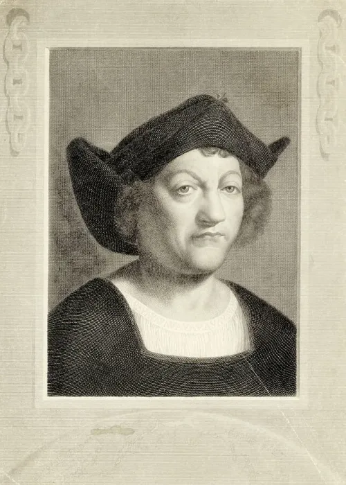 Framed Print : Engraving Of Christopher Columbus Framed Print : Engraving Of Christopher Columbus